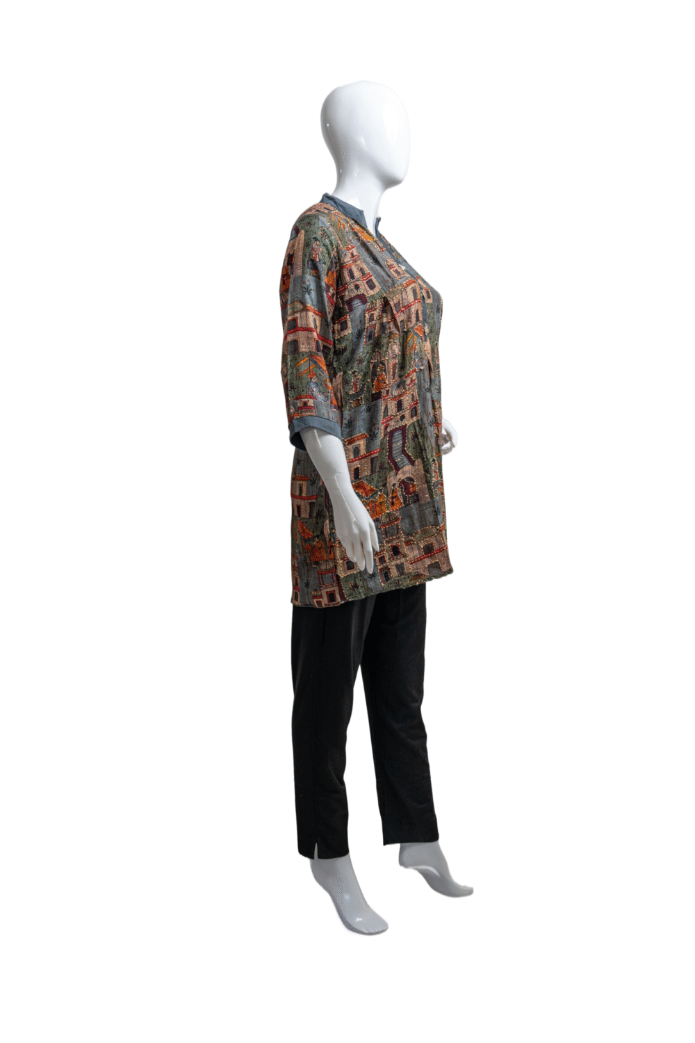 Short Top with Pant – Kantha Work in Silk - Image 5