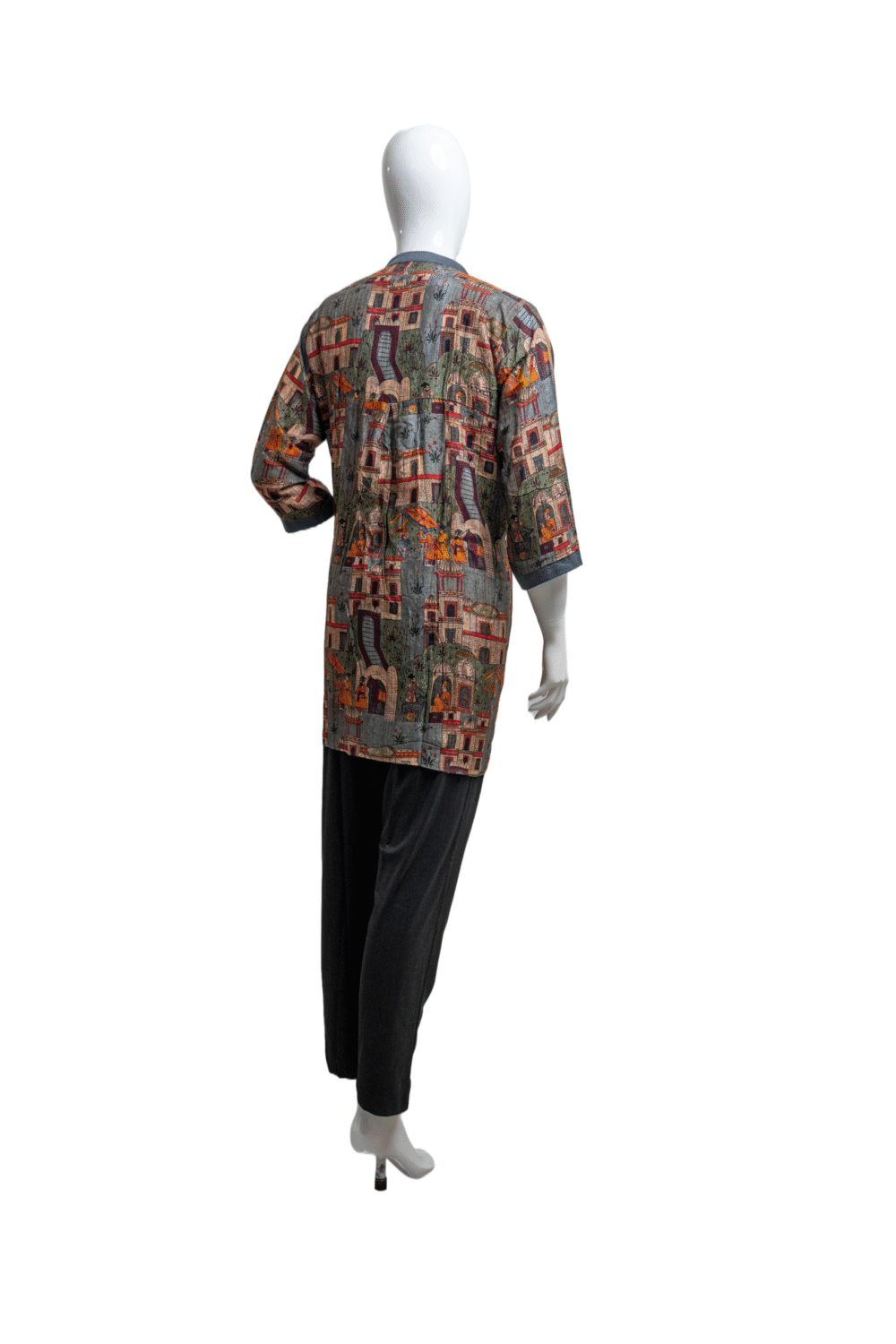 Short Top with Pant – Kantha Work in Silk - Image 4