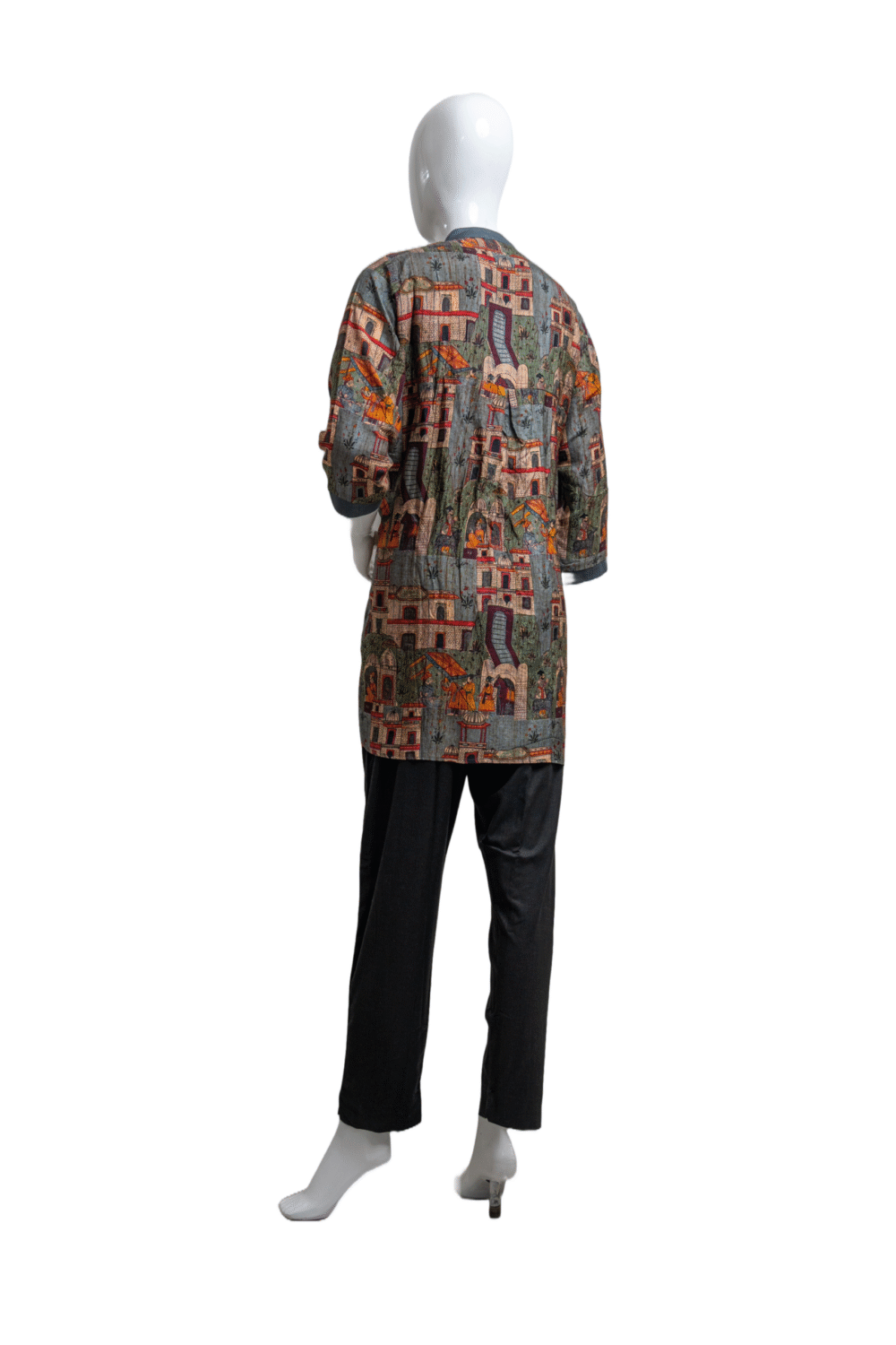 Short Top with Pant – Kantha Work in Silk - Image 3