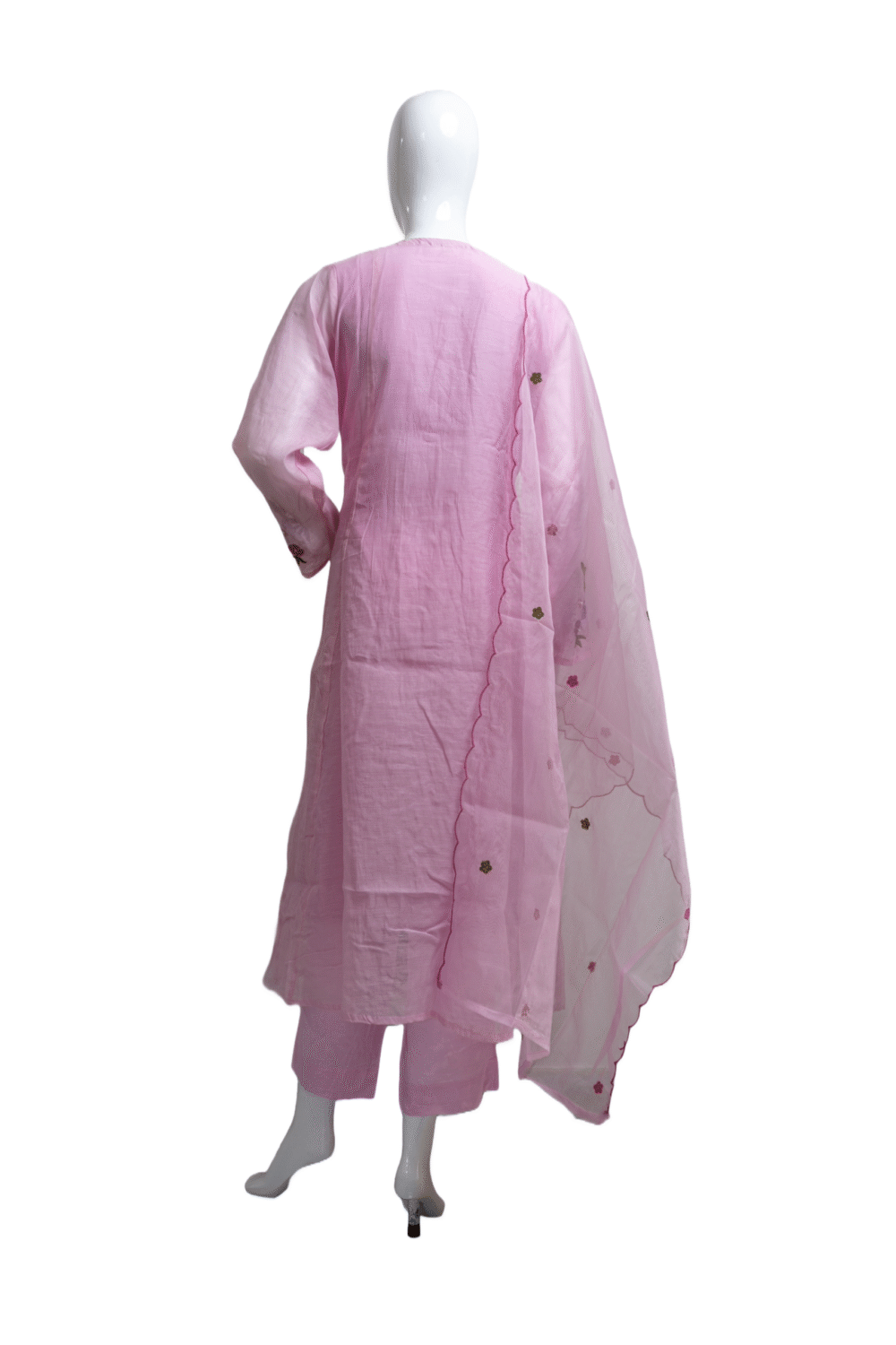 Mul Silk Fabric with Embroidery - Image 2