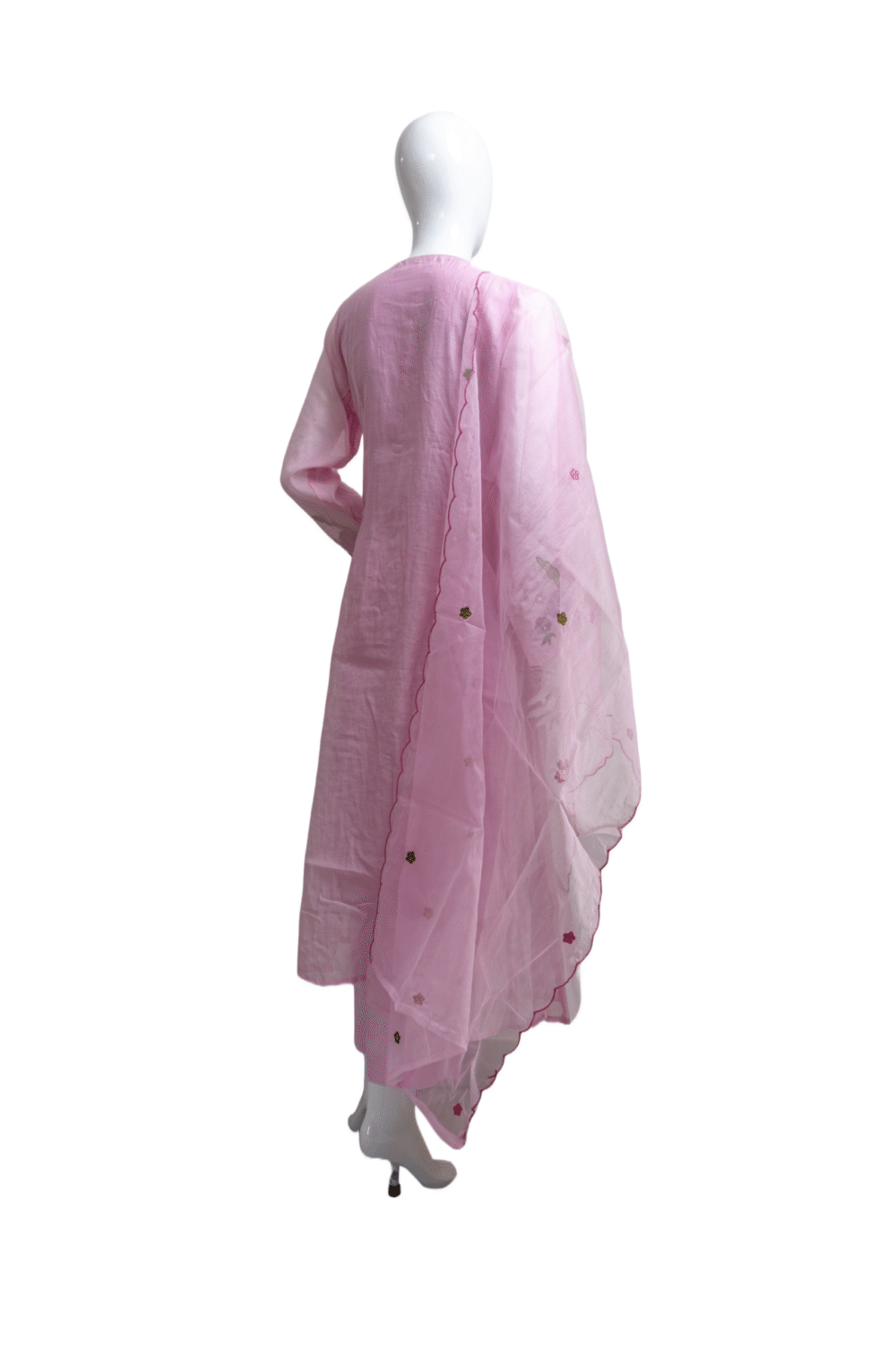 Mul Silk Fabric with Embroidery - Image 3