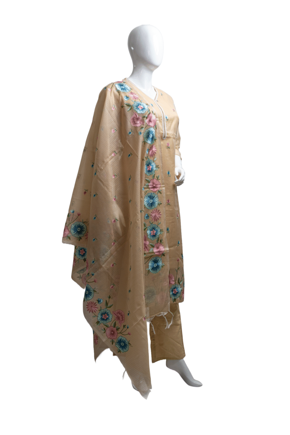 Kota Silk Fabric with Embroidery - Image 5