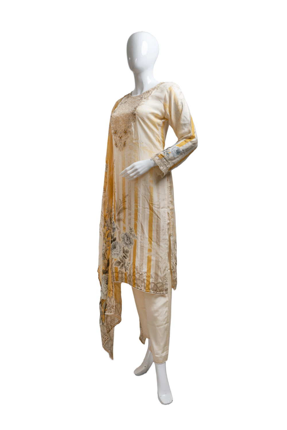 Russian Silk Fabric with Hand Embroidery - Image 6