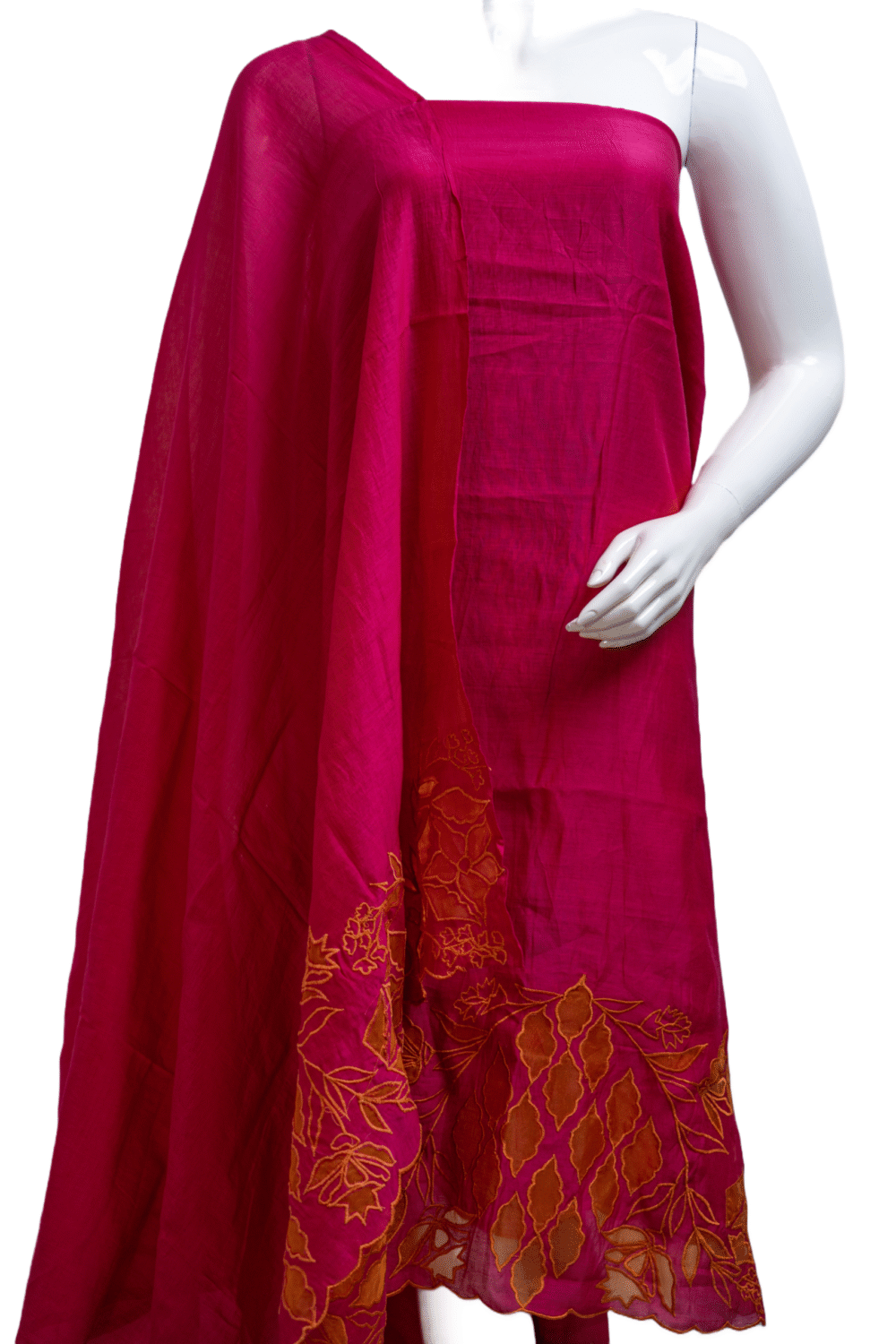 Pure Silk Dress Material with Cut Work